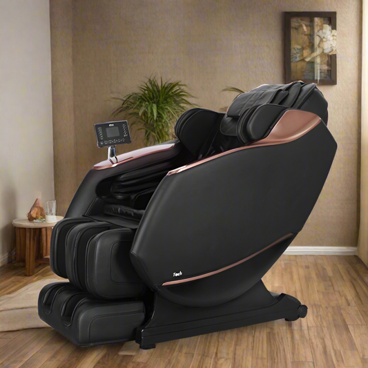 Full Body Zero Gravity Shiatsu Massage Chair SL-Track Recliner with Airbag Speaker LCD Touch Screen+Mini Remote Voice Control Back Heat-Black or Beige