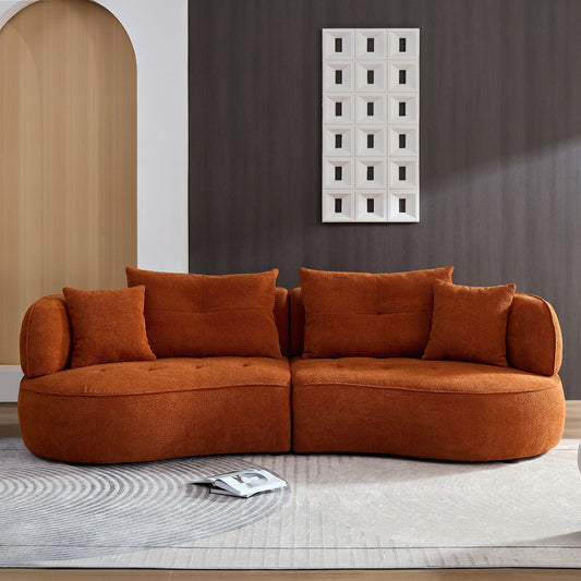 Moon Curved Sectional Sofa-Orange